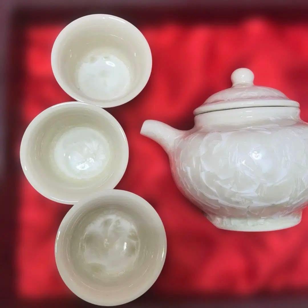 台湾 旺聲窯　結晶釉 茶器セット（箱付き）　アンティーク茶器　レア Amazon.co.jp: 台湾 旺聲窯 結晶釉 茶器セット 箱付き アンティーク